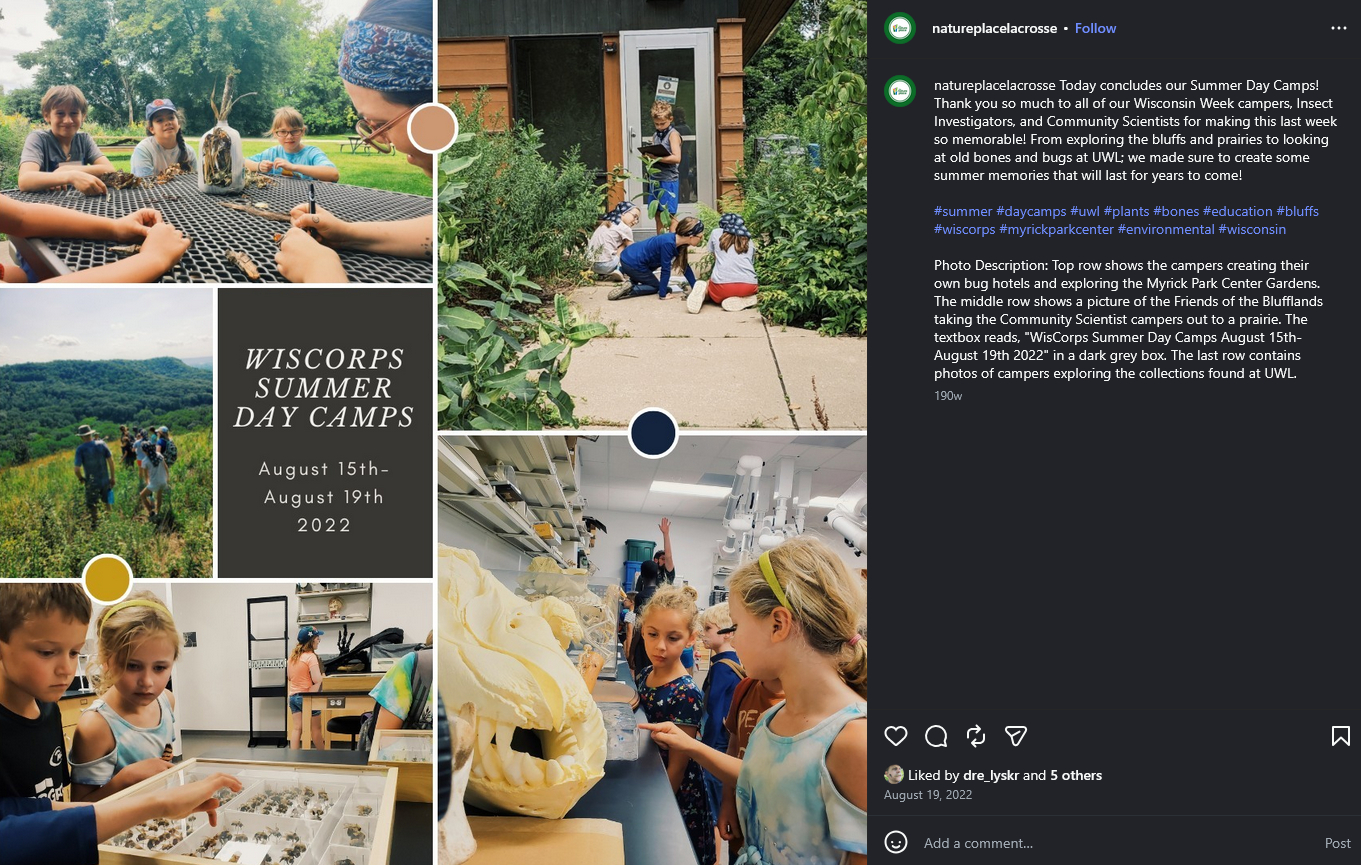 WisCorps Day Camp IG Screenshot